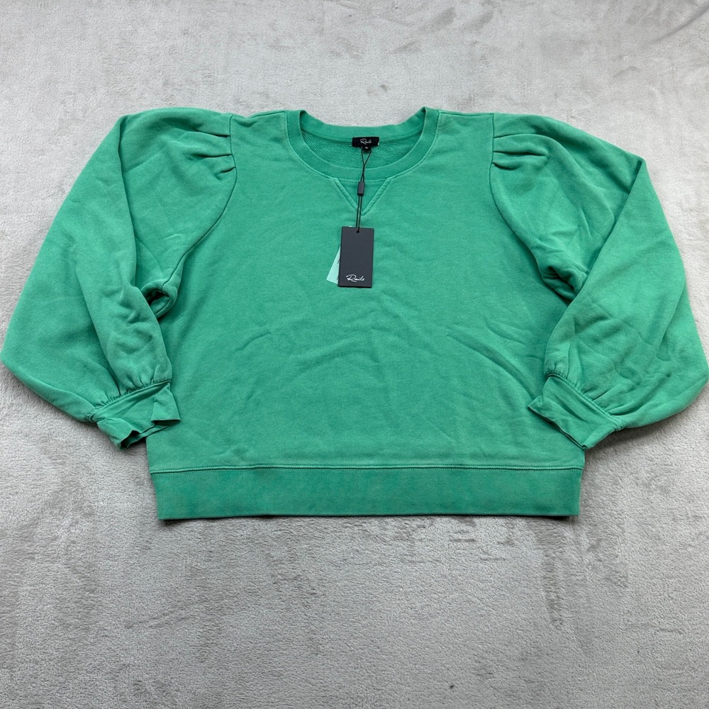 Rails Tiffany Sweatshirt Women's XL Kelly Green Puff Sleeve Preppy Casual Chic